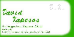 david kapcsos business card
